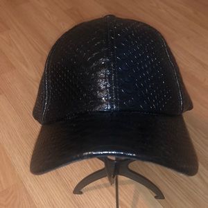 Croc faux leather baseball cap